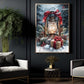 Christmas Canvas Painting, Glowing Winter Lantern Wall Art Decor, Xmas Poster Gift