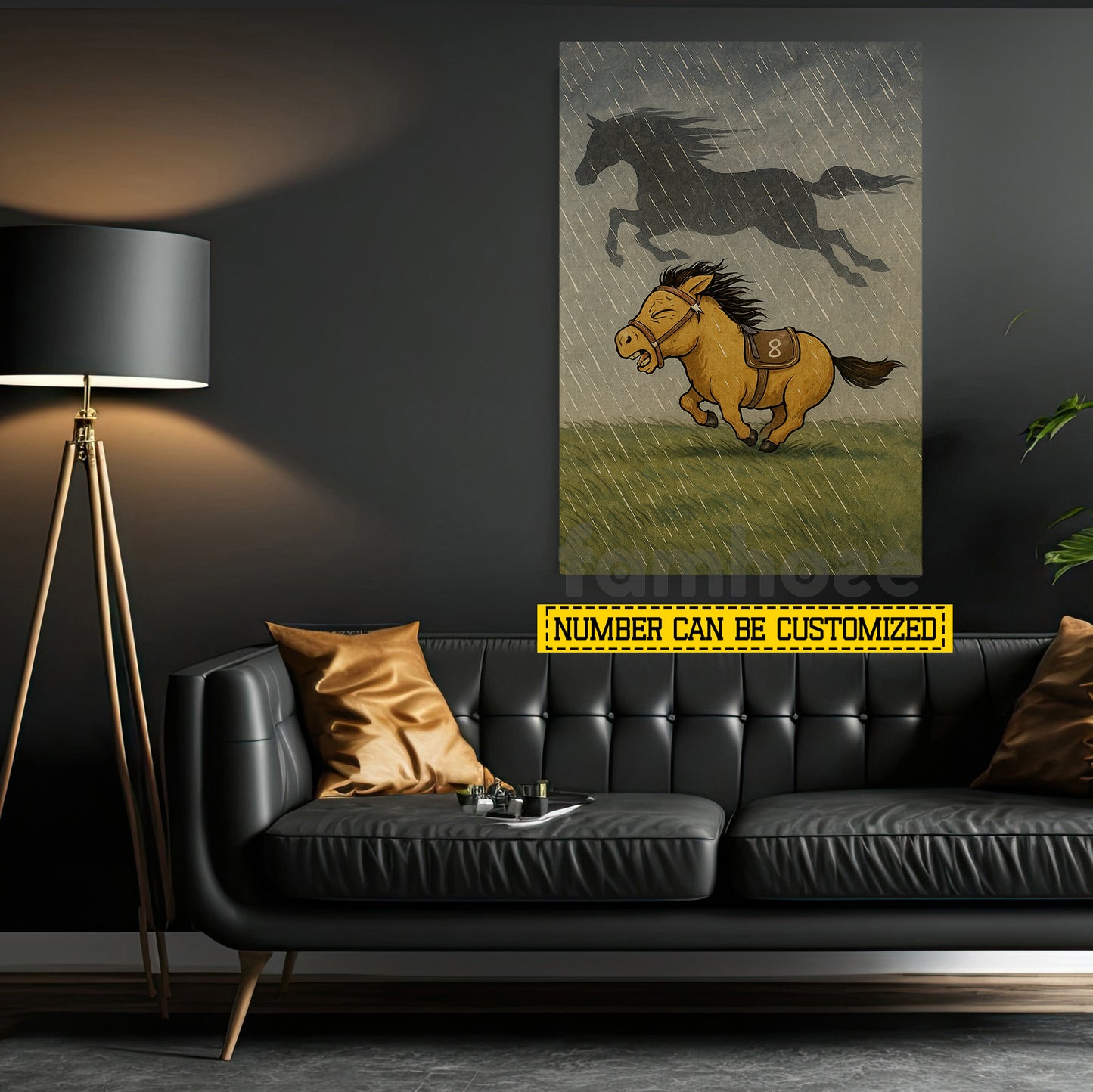 Motivational Personalized Baby Horse Canvas Painting, Shadow Horse Spirit Wall Art Decor, Poster Gift For Horse Lover