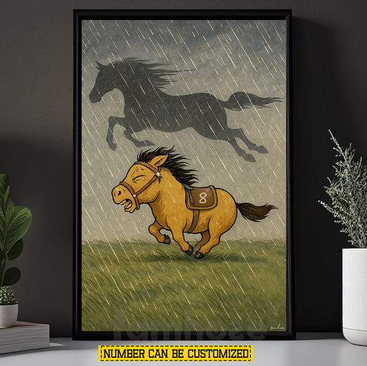 Motivational Personalized Baby Horse Canvas Painting, Shadow Horse Spirit Wall Art Decor, Poster Gift For Horse Lover