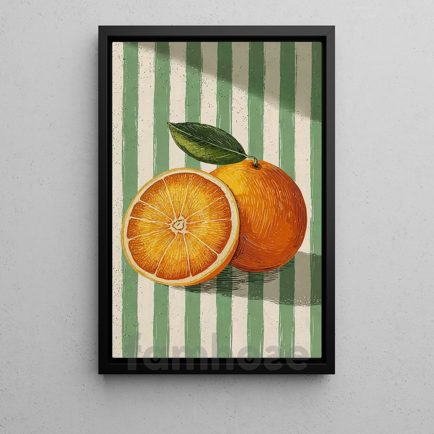 Retro Orange Canvas Painting, Fresh Citrus Delight Wall Art Decor, Poster Gift To Decor House Or Office