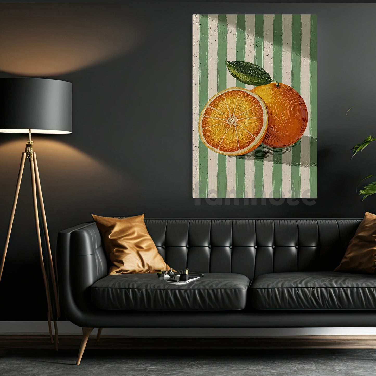Retro Orange Canvas Painting, Fresh Citrus Delight Wall Art Decor, Poster Gift To Decor House Or Office