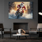 Christmas Motocross Canvas Painting, Santa’s Wild Snow Ride Wall Art Decor, Xmas Poster Gift For Motocross Lover