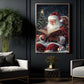 Christmas Book Canvas Painting, Santa Is Reading A Book Wall Art Decor, Xmas Poster Gift For Book Lover