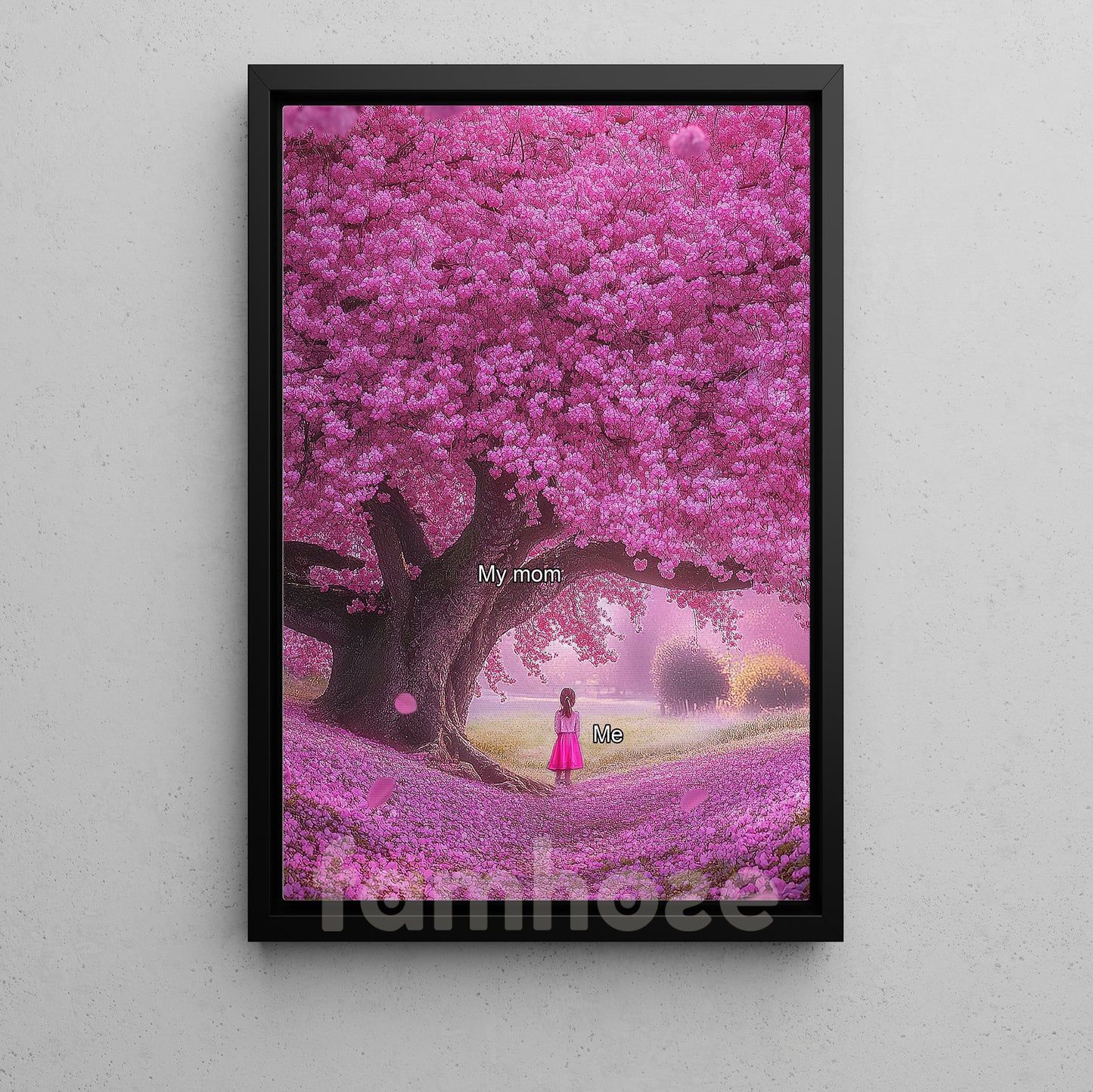 Grateful For Mom Canvas Painting, Mother Protecting Child Wall Art Decor, Poster Gift To Decor House Or Office