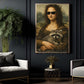 Funny Mona Lisa Canvas Painting, Mona Lisa With Raccoon Wall Art Decor, Poster Gift