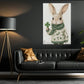 Four-Leaf Clover Canvas Painting, Lucky Little Bunny Holding A Clover Wall Art Decor, Poster St Patrick's Day Gift For Irish Lover