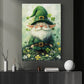 Four-Leaf Clover Leprechaun Canvas Painting, A Quiet Moment Of Irish Magic Wall Art Decor, Poster St Patrick's Day Gift For Irish Lover