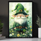 Four-Leaf Clover Leprechaun Canvas Painting, A Quiet Moment Of Irish Magic Wall Art Decor, Poster St Patrick's Day Gift For Irish Lover