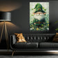 Four-Leaf Clover Leprechaun Canvas Painting, A Quiet Moment Of Irish Magic Wall Art Decor, Poster St Patrick's Day Gift For Irish Lover