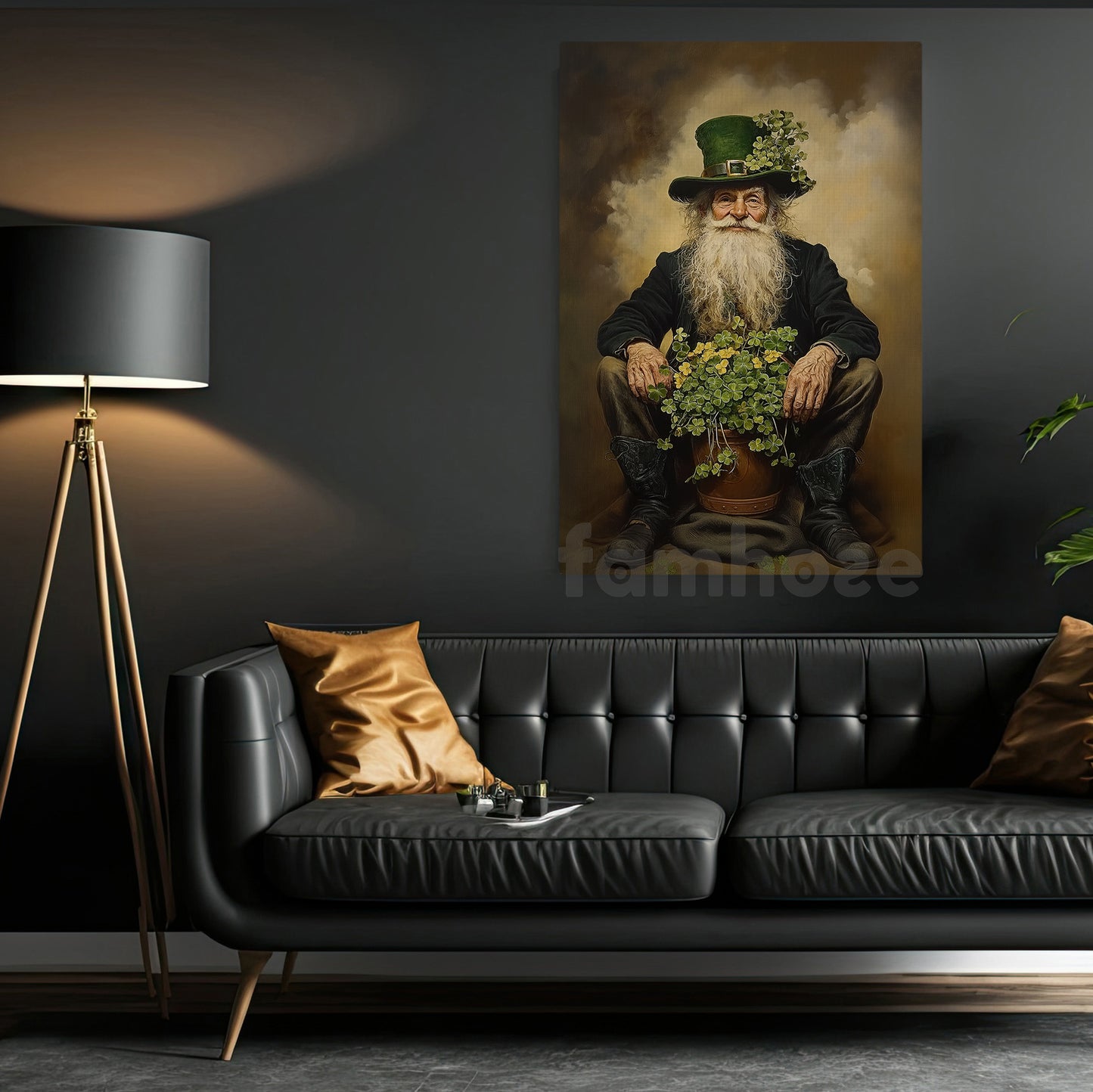 Four-Leaf Clover Canvas Painting, The Keeper Of Luck Wall Art Decor, Shamrock Poster St Patrick's Day Gift For Irish Lover