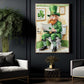 Funny Lucky Shamrock Leprechaun Toilet Canvas Painting, Irish Luck Takes A Break Bathroom Wall Art Decor, Restroom Poster St Patrick's Day Gift For Irish Lover