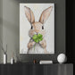 Four-Leaf Clover Rabbit Canvas Painting, A Bunny’s Wish Of Good Fortune Wall Art Decor, Shamrock Poster St Patrick's Day Gift For Irish Lover