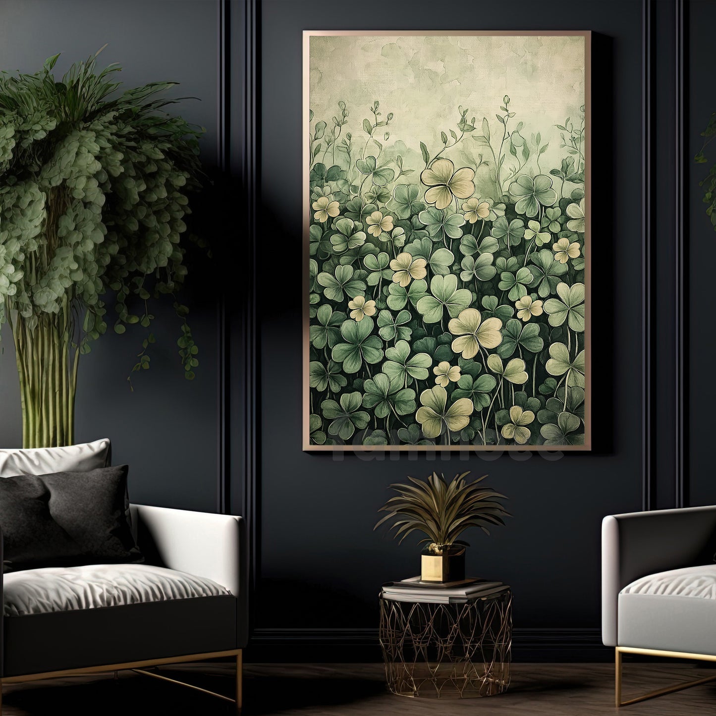 Lucky Shamrock Canvas Painting, Whispers Of Luck Wall Art Decor, Poster St Patrick's Day Gift For Irish Lover