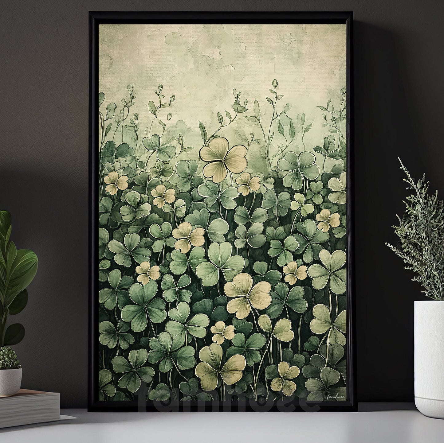 Lucky Shamrock Canvas Painting, Whispers Of Luck Wall Art Decor, Poster St Patrick's Day Gift For Irish Lover