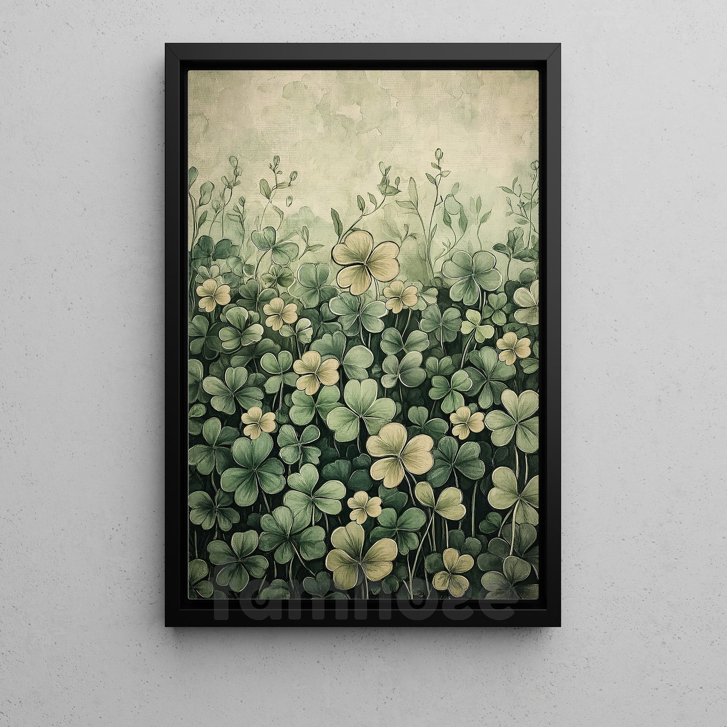 Lucky Shamrock Canvas Painting, Whispers Of Luck Wall Art Decor, Poster St Patrick's Day Gift For Irish Lover