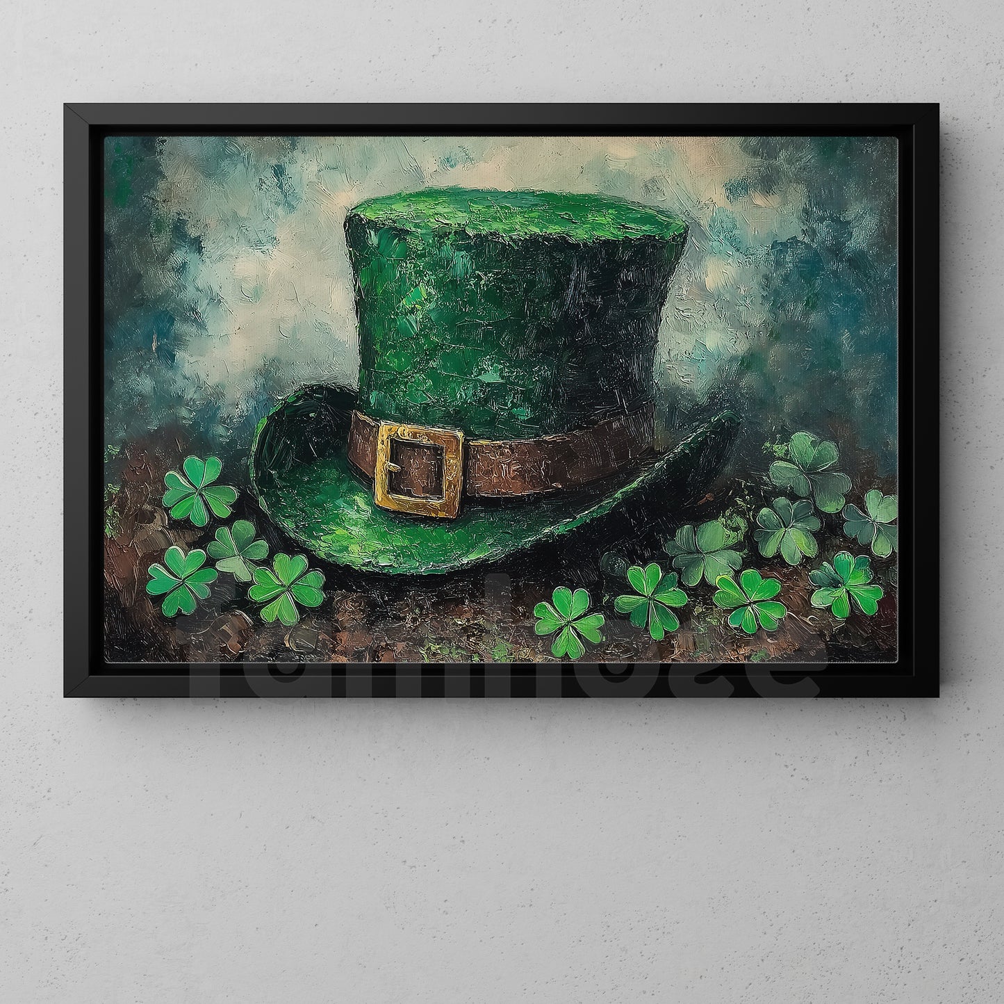Four-Leaf Clover Canvas Painting, After The Leprechaun Vanished Wall Art Decor, Shamrock Poster St Patrick's Day Gift For Irish Lover