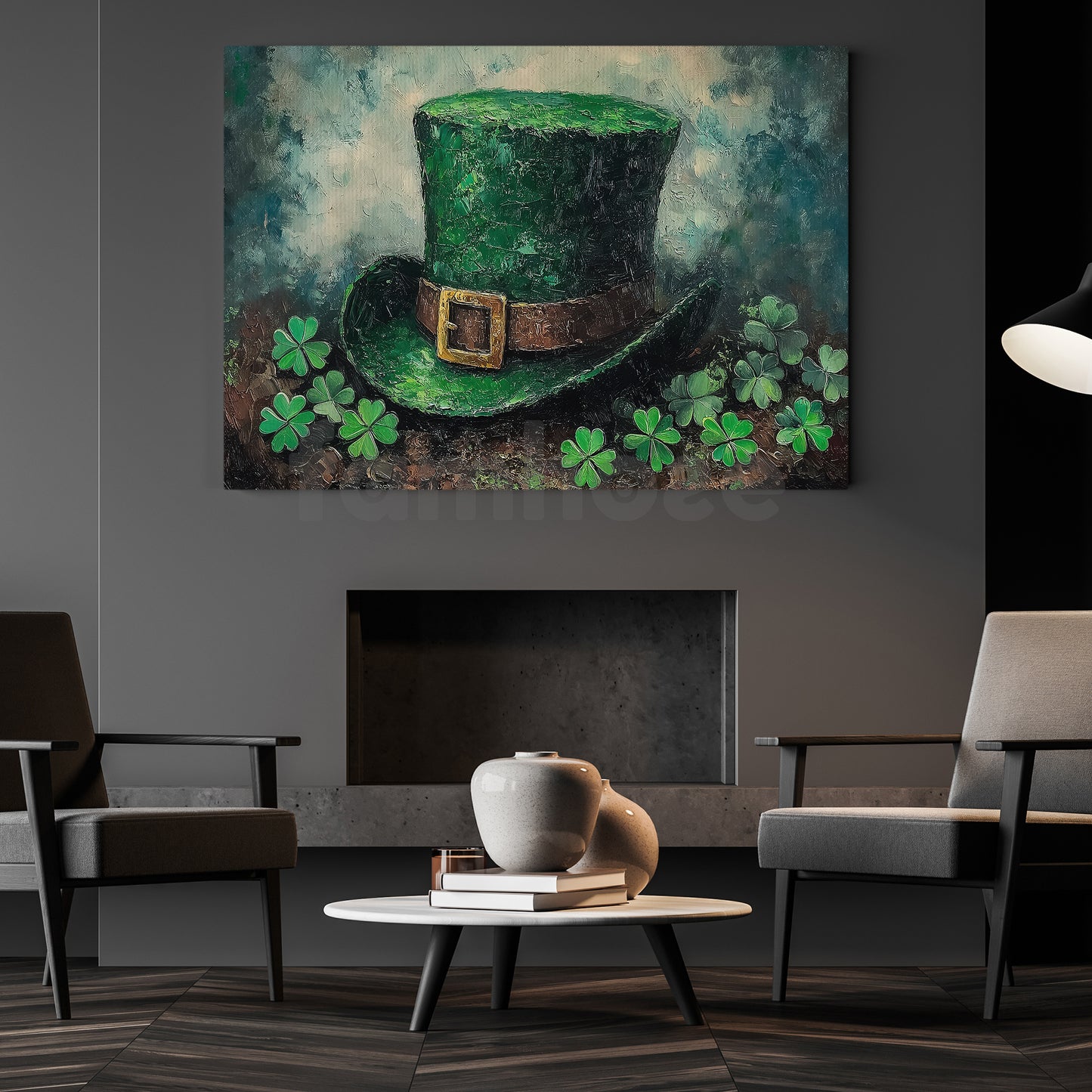 Four-Leaf Clover Canvas Painting, After The Leprechaun Vanished Wall Art Decor, Shamrock Poster St Patrick's Day Gift For Irish Lover