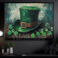 Four-Leaf Clover Canvas Painting, After The Leprechaun Vanished Wall Art Decor, Shamrock Poster St Patrick's Day Gift For Irish Lover