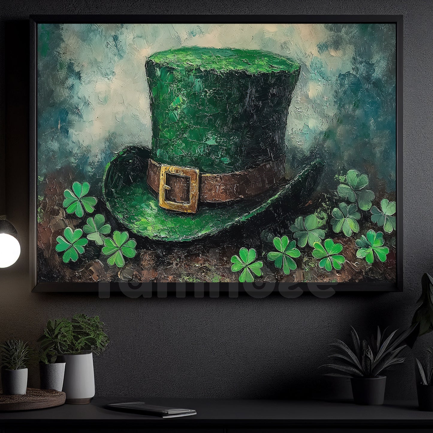Four-Leaf Clover Canvas Painting, After The Leprechaun Vanished Wall Art Decor, Shamrock Poster St Patrick's Day Gift For Irish Lover