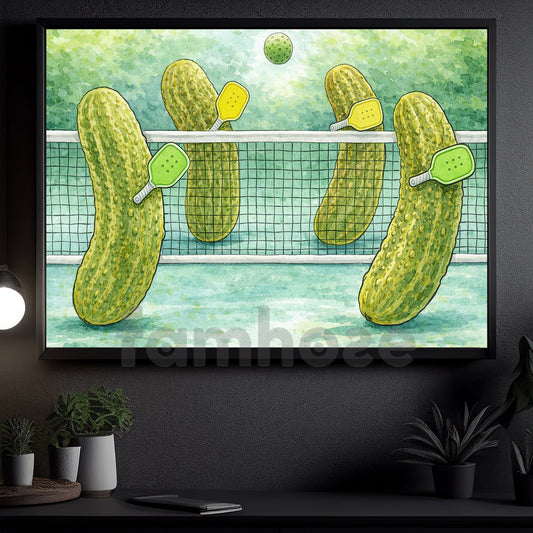 Pickleball Canvas Painting, Pickle Match Sports Quotes Wall Art Decor, Poster Gift For Pickleball Lovers
