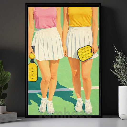 Pickleball Girl Canvas Painting, Women Pickleball Players Sport Wall Art Decor, Poster Gift For Pickleball Lovers