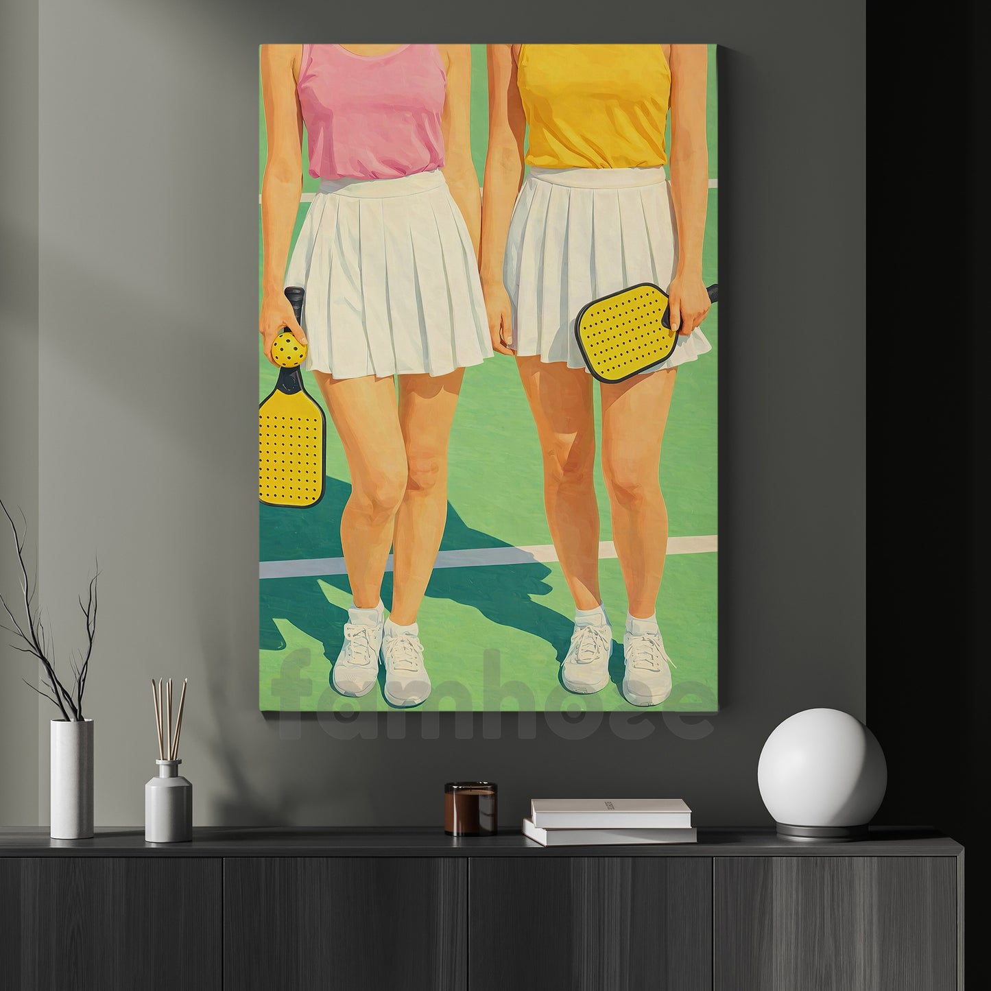 Pickleball Girl Canvas Painting, Women Pickleball Players Sport Wall Art Decor, Poster Gift For Pickleball Lovers