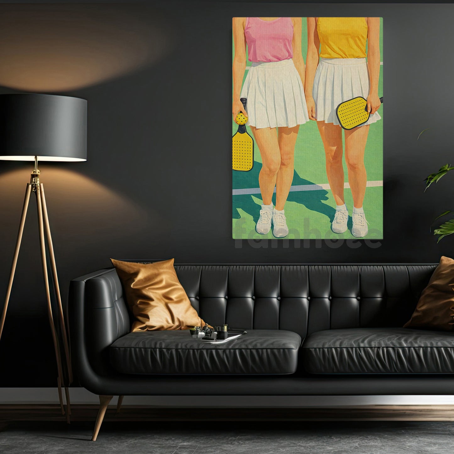 Pickleball Girl Canvas Painting, Women Pickleball Players Sport Wall Art Decor, Poster Gift For Pickleball Lovers