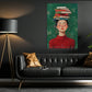 Reading Girl Canvas Painting, Dreamy Girl With Books Wall Art Decor, Poster Gift For Book Lover