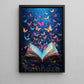 Book Canvas Painting, Butterfly Book Fantasy Wall Art Decor, Poster Gift For Reading Lovers