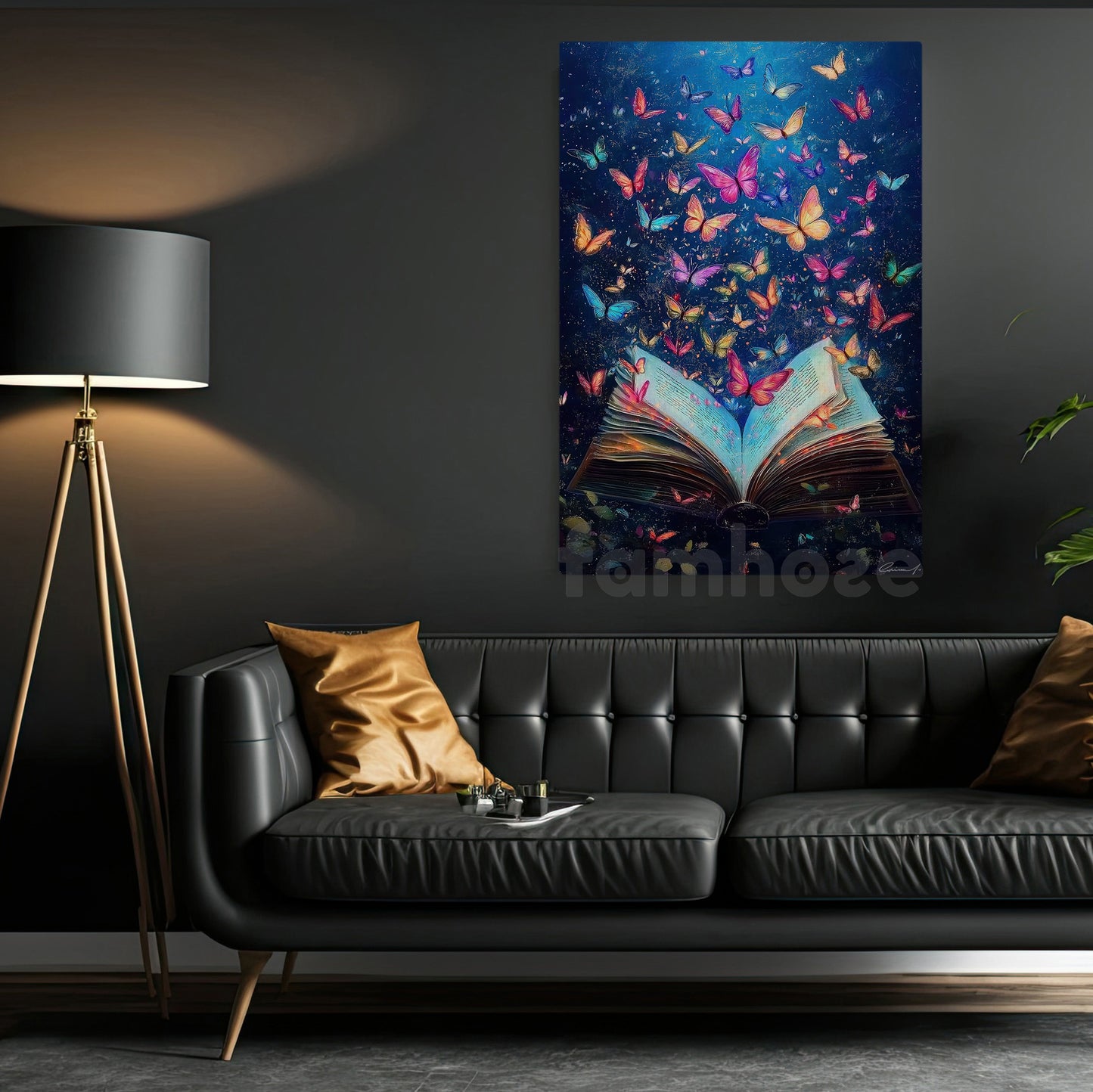 Book Canvas Painting, Butterfly Book Fantasy Wall Art Decor, Poster Gift For Reading Lovers