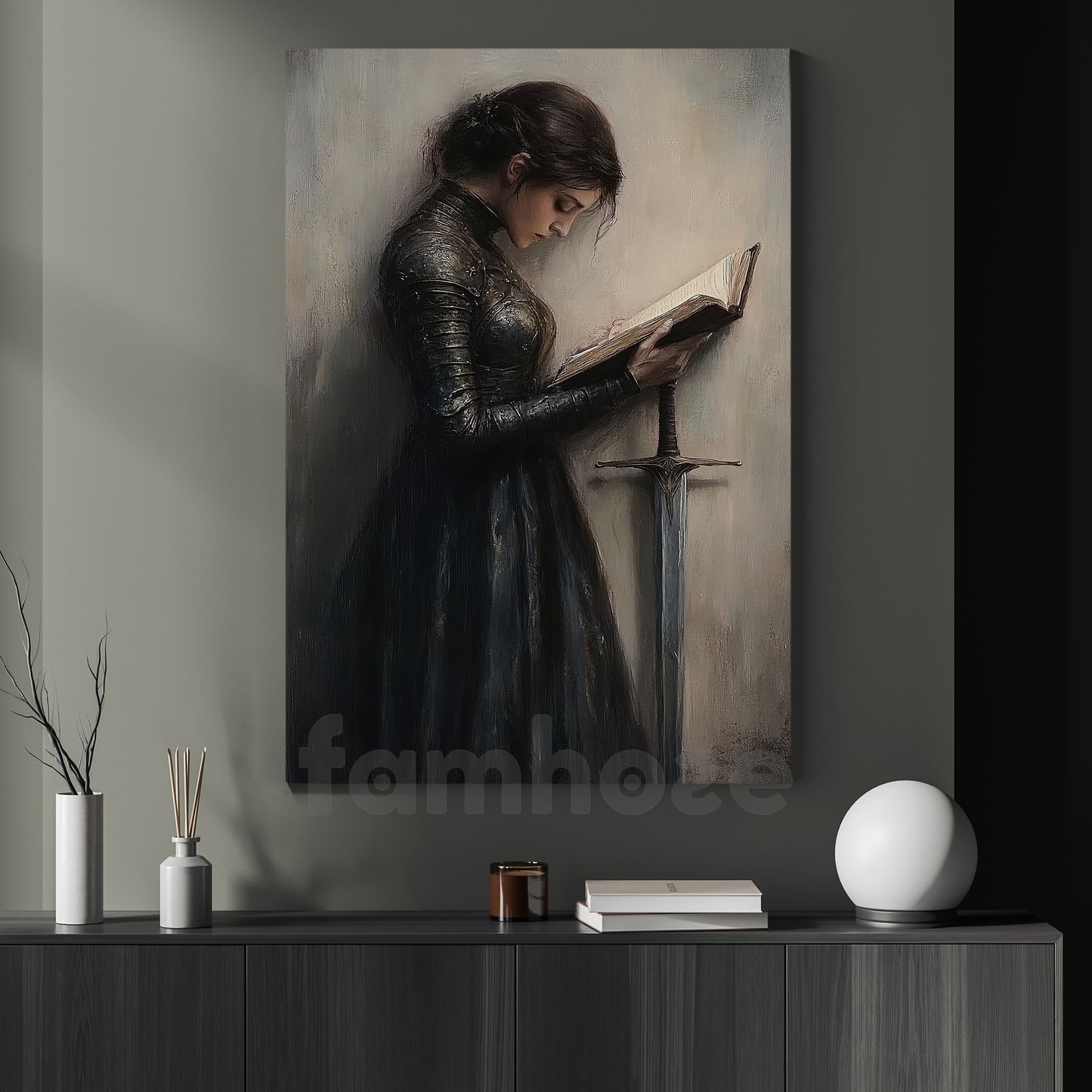 Reading Canvas Painting, The Keeper Of Forgotten Pages Wall Art Decor, Poster Gift For Book Lover