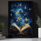 Book Canvas Painting, Dreamy Butterfly Book Wall Art Decor, Poster Gift For Reading Lovers