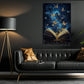 Book Canvas Painting, Dreamy Butterfly Book Wall Art Decor, Poster Gift For Reading Lovers