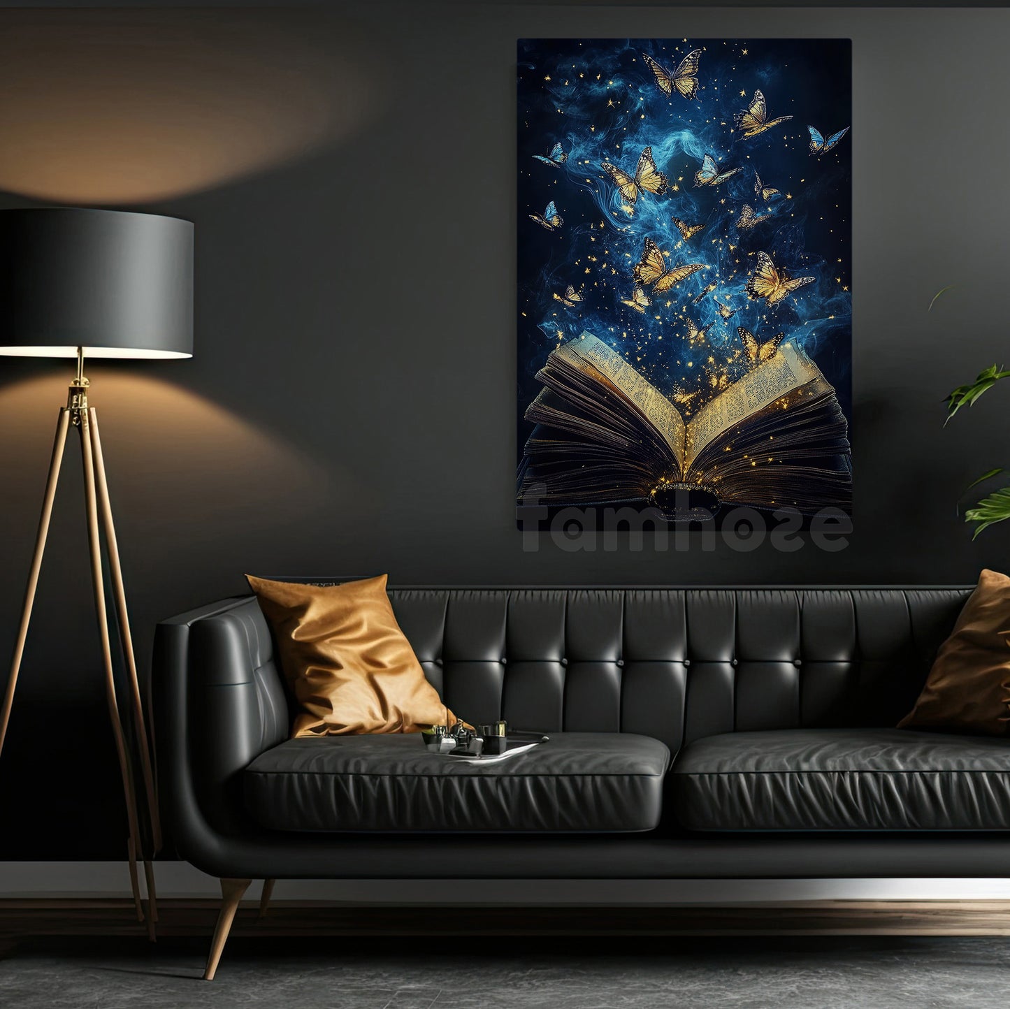 Book Canvas Painting, Dreamy Butterfly Book Wall Art Decor, Poster Gift For Reading Lovers