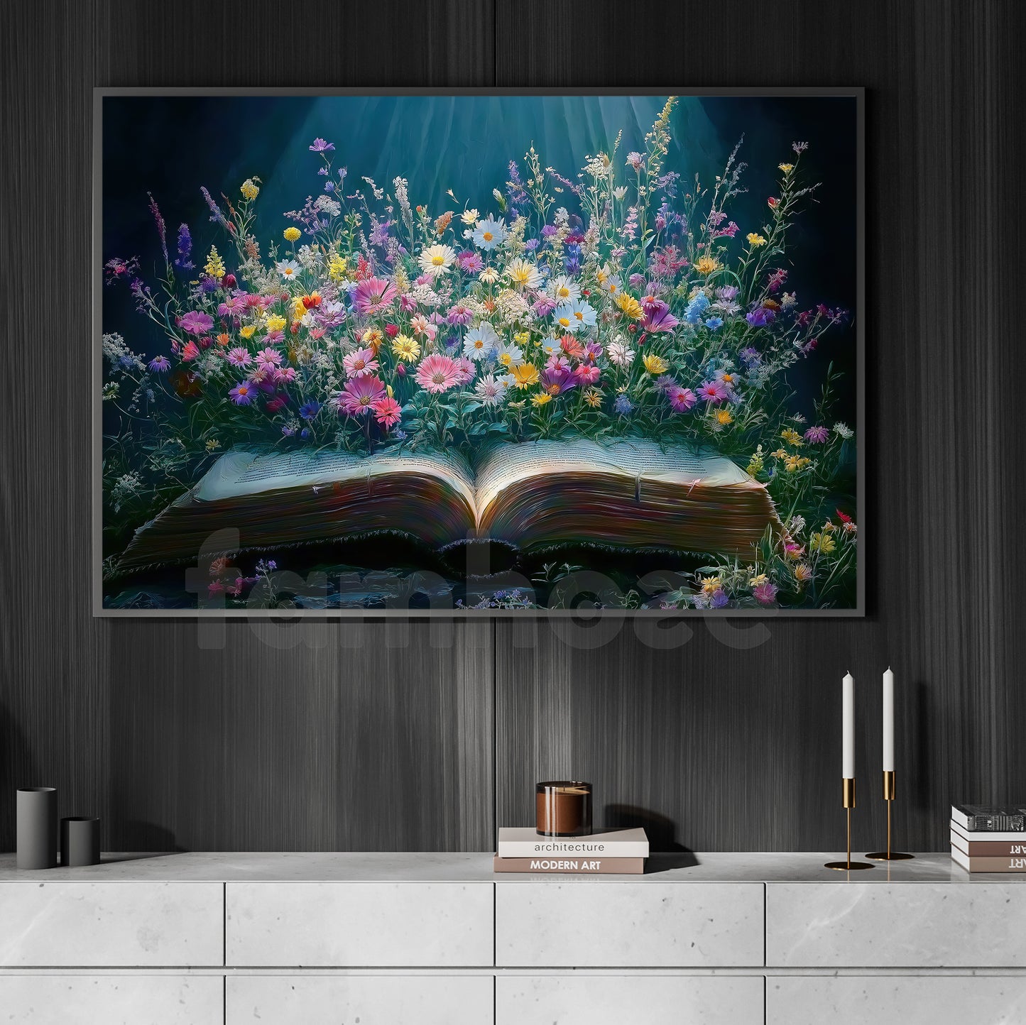 Books Canvas Painting, Where Stories Bloom Wall Art Decor, Poster Gift For Reading Lovers, Book Lovers