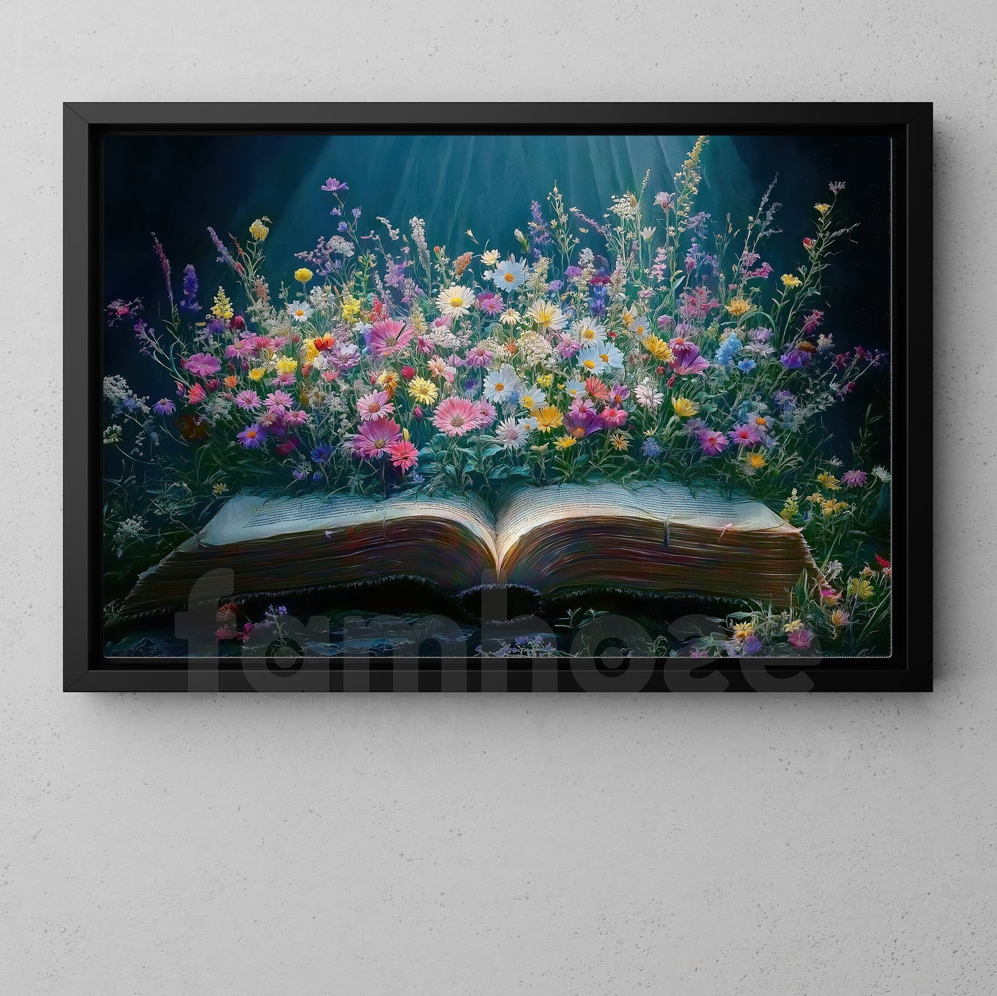 Books Canvas Painting, Where Stories Bloom Wall Art Decor, Poster Gift For Reading Lovers, Book Lovers