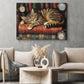 Books Canvas Painting, Sleeping Cat On Books Wall Art Decor, Poster Gift For Reading Lovers, Cat Lovers