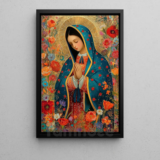 Virgin Mary Canvas Painting, Our Lady Of Guadalupe Wall Art Decor, Poster Gift To Decor House Or Office