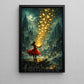 Magic Book Canvas Painting, Magical Girl With Glowing Wall Art Decor, Poster Gift For Reading Lover