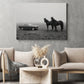 Black And White Horse Canvas Painting, Horse And Classic Car Wall Art Decor, Poster Gift For Horse Lover