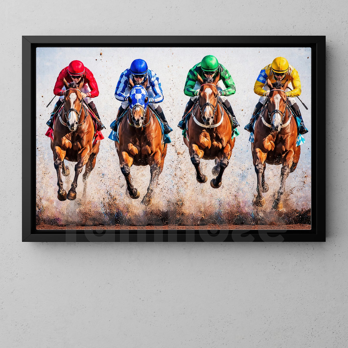Secretariat Horse Canvas Painting, Secretariat Race Day Rush Wall Art Decor, Poster Gift For Horse Racing Lovers, Fan Of Kentucky Derby