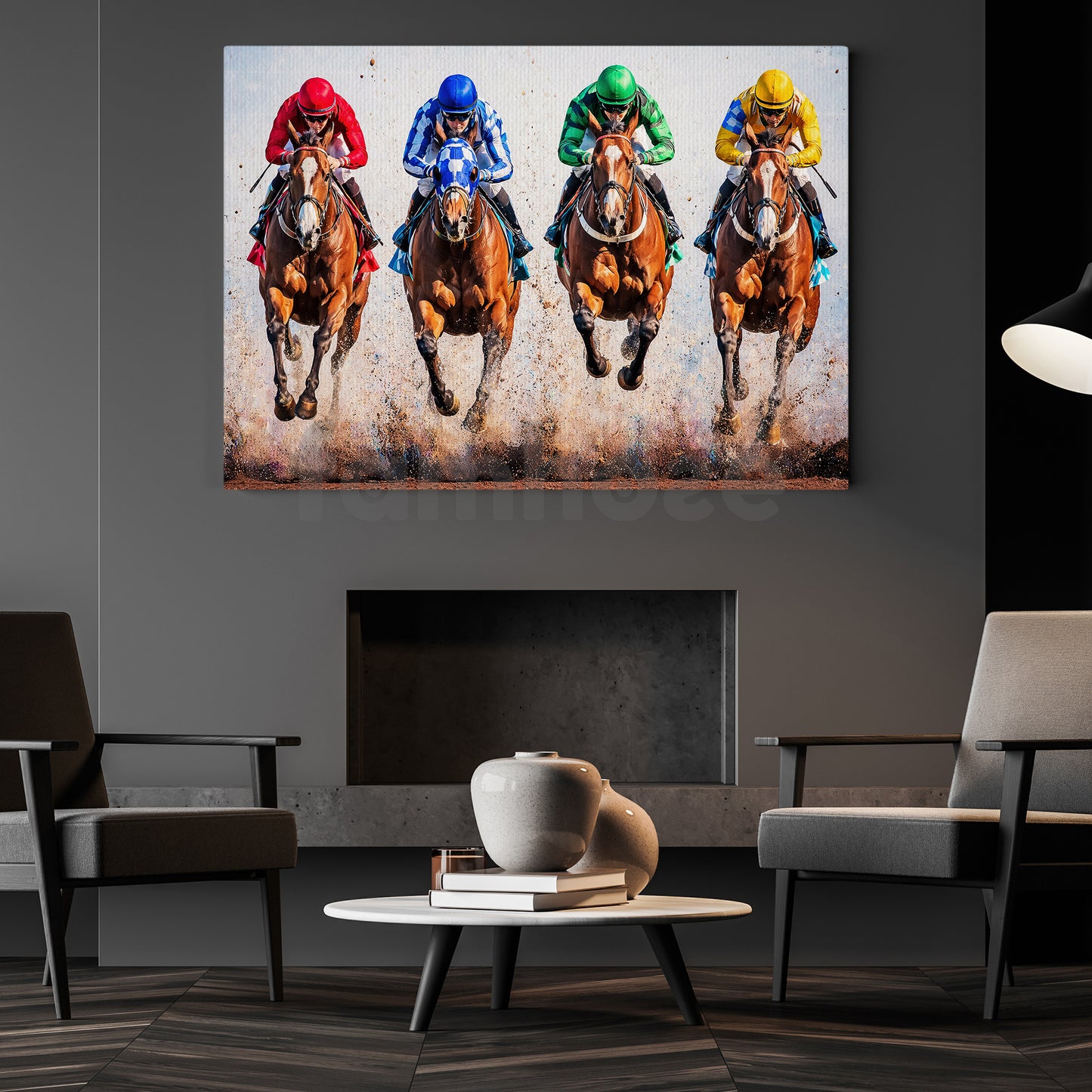 Secretariat Horse Canvas Painting, Secretariat Race Day Rush Wall Art Decor, Poster Gift For Horse Racing Lovers, Fan Of Kentucky Derby