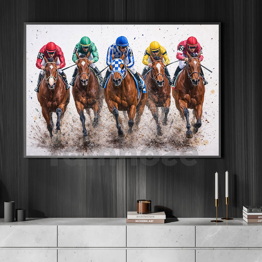 Secretariat Horse Canvas Painting, Secretariat Derby Day Dash Wall Art Decor, Poster Gift For Horse Racing Lovers, Fan Of Kentucky Derby