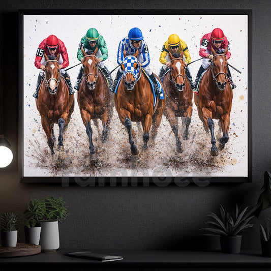 Secretariat Horse Canvas Painting, Secretariat Derby Day Dash Wall Art Decor, Poster Gift For Horse Racing Lovers, Fan Of Kentucky Derby