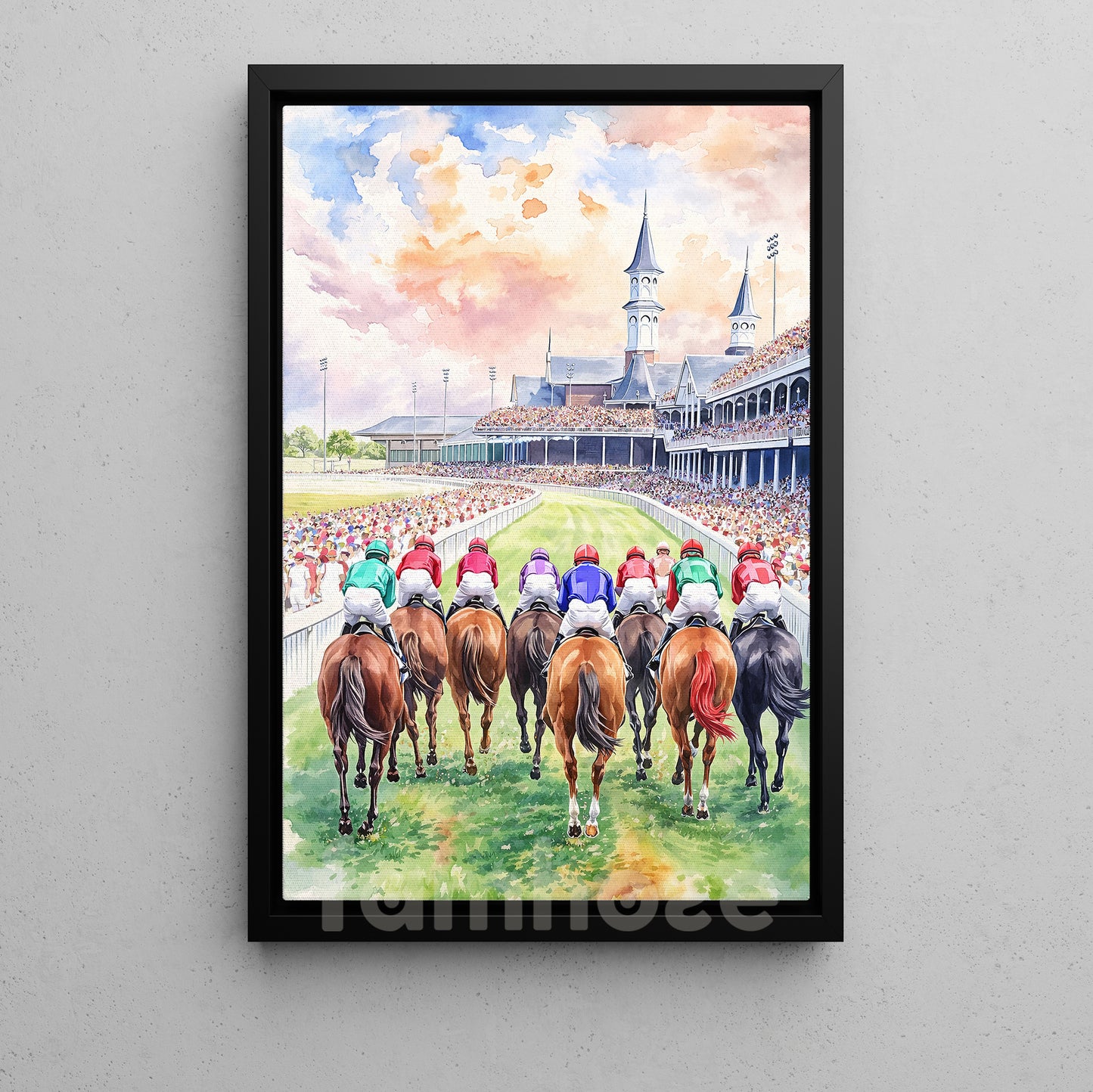 Kentucky Derby Day Canvas Painting, Churchill Downs Wall Art Decor, Poster Gift For Horse Racing Lover