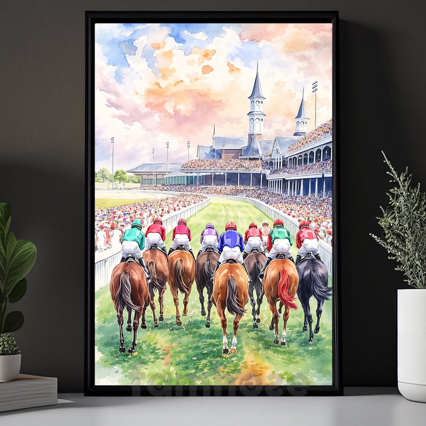 Kentucky Derby Day Canvas Painting, Churchill Downs Wall Art Decor, Poster Gift For Horse Racing Lover