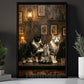 Funny Tattoo Cat Canvas Painting, Cat Tattoo Artist Wall Art Decor, Poster Gift For Cat Lovers
