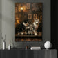Funny Tattoo Cat Canvas Painting, Cat Tattoo Artist Wall Art Decor, Poster Gift For Cat Lovers