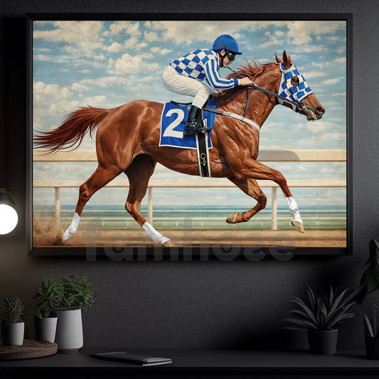 Secretariat Canvas Painting, 1973 Triple Crown Champion Wall Art Decor, Poster Gift For Horse Racing Lovers
