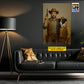 Personalized Cowboy & Dog Canvas Painting, Western Style Portrait Wall Art Decor, Poster Gift For Cowboys, Dog Lovers